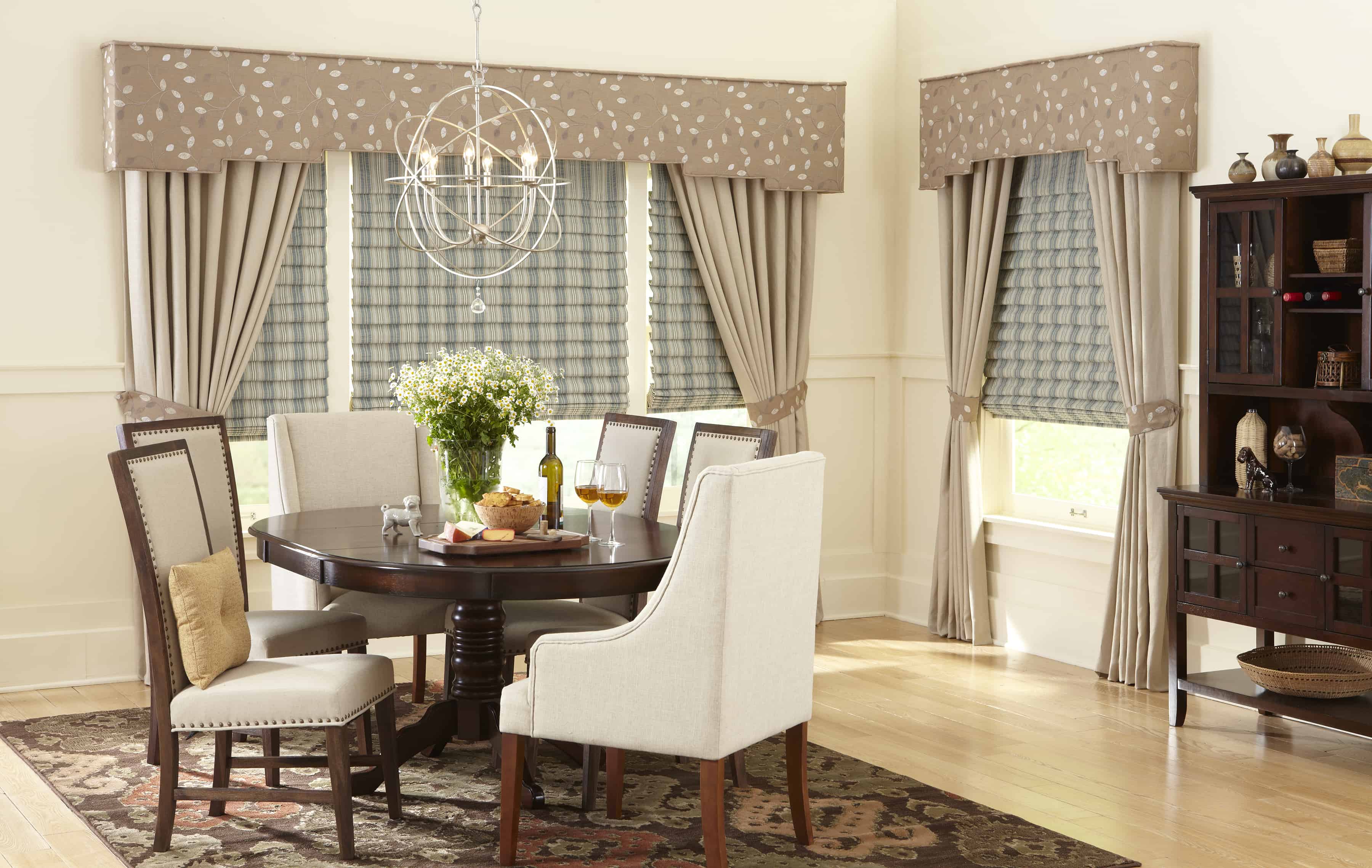 every day dining room with window treatments