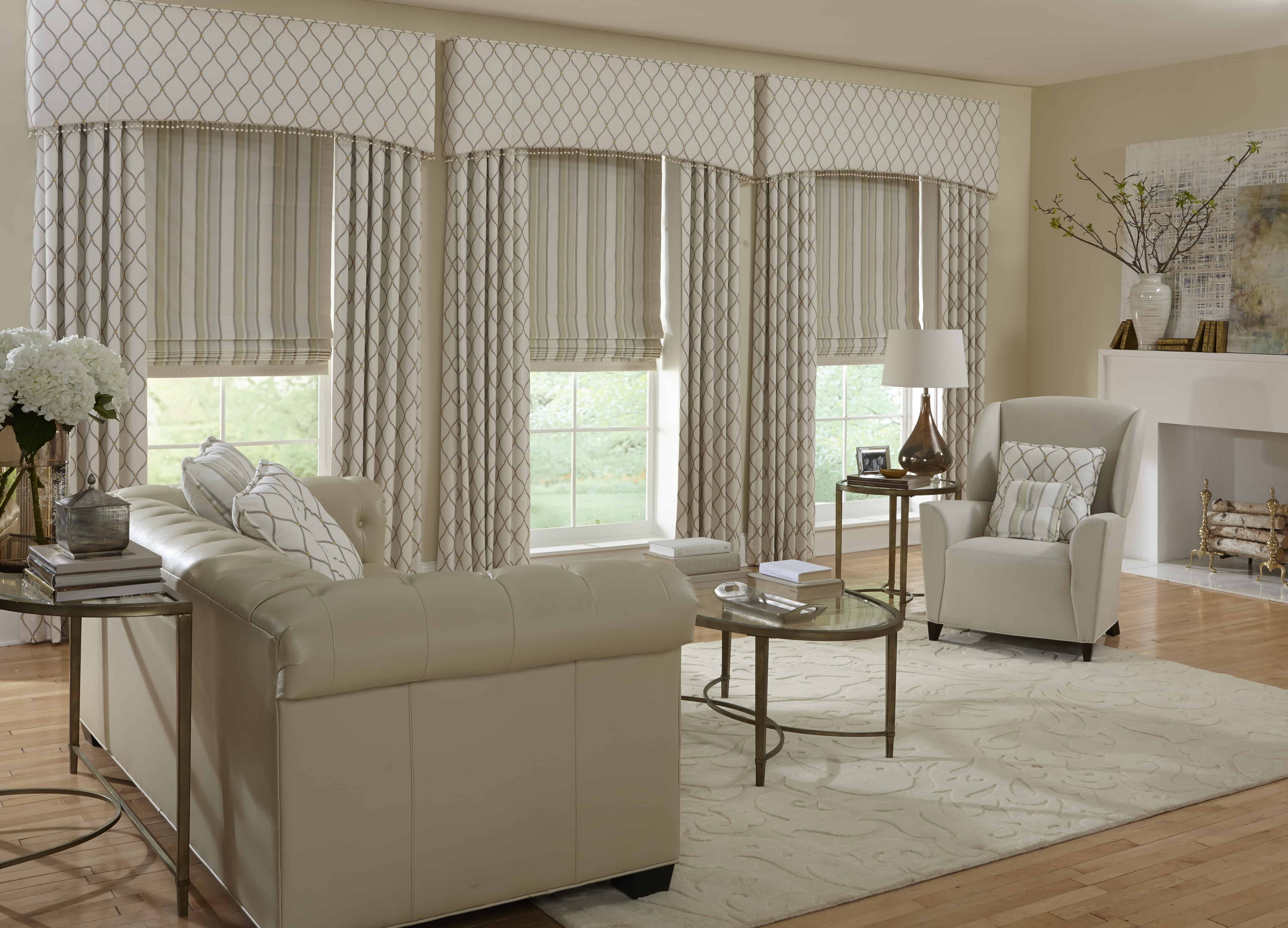 upscale window treatments in formal setting