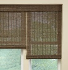 two on one head-rail woven wood shade