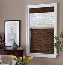 woven wood shade with trilight option