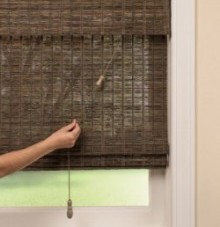 standard control on woven wood shade
