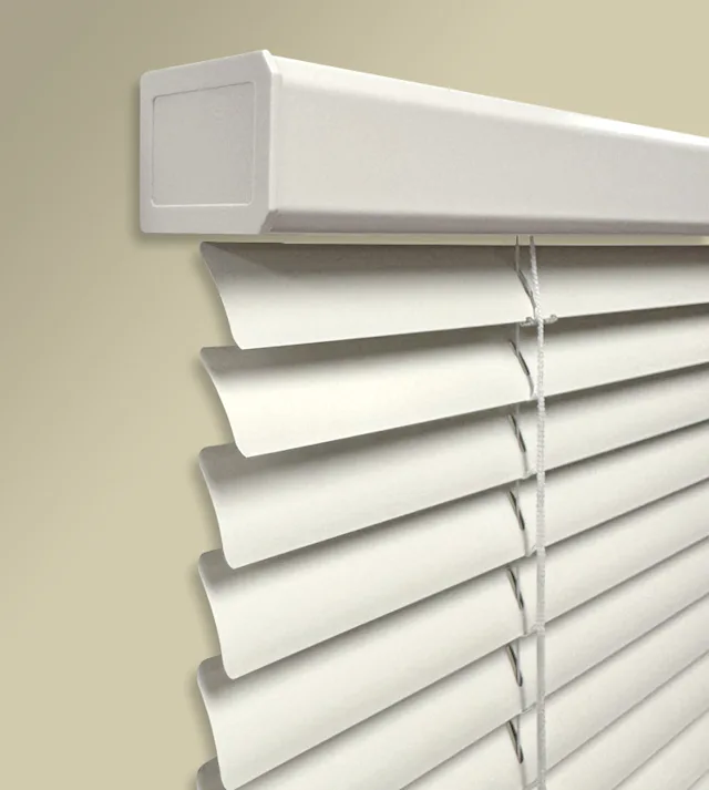 Aluminum blinds with sleek headrail in Nicholasville, KY by Miller’s