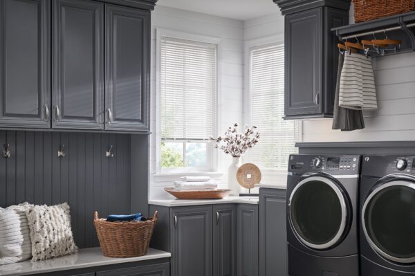 Mini blinds in a Nicholasville, KY laundry room by Miller’s
